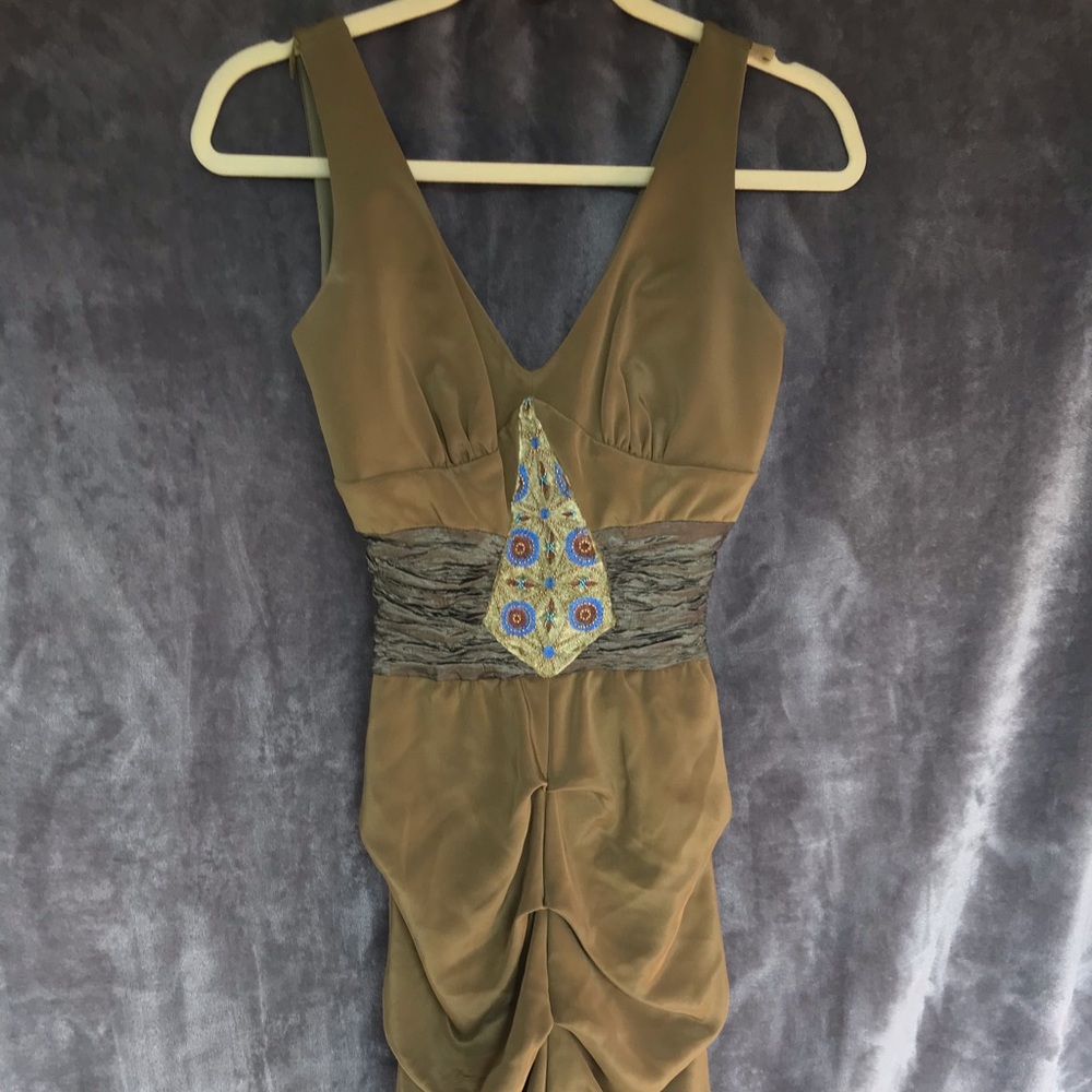 Nicole Miller Collection olive fitted dress